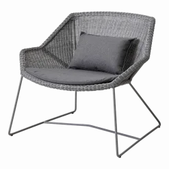 Fauteuil gris avec coussins gris Breeze lounge - Cane-Line