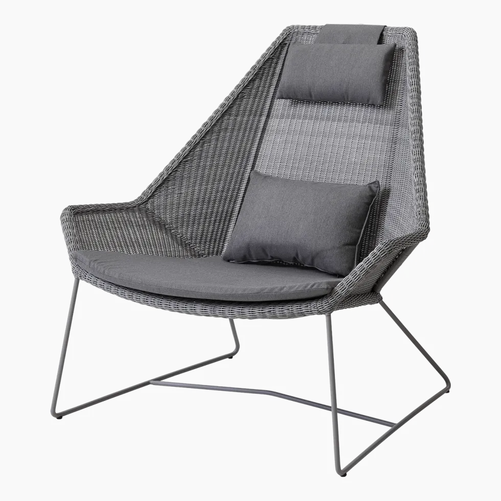 Fauteuil gris avec coussins gris Highback - Cane-Line