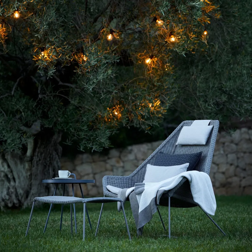 Fauteuil gris avec coussins gris Highback - Cane-Line