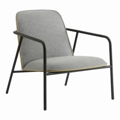 Fauteuil gris et coque en chêne naturel Pad Lounge Oak/Synergy Synergy LDS16 - Normann Copenhagen