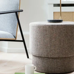 Fauteuil gris et coque en chêne naturel Pad Lounge Oak/Synergy Synergy LDS16 - Normann Copenhagen