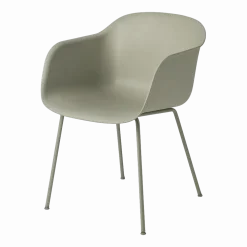 Fauteuil gris vert piétement tubes Fiber - Muuto