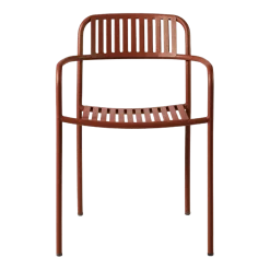 Fauteuil lames en acier inoxydable rouille fauve Patio - Tolix