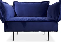 Fauteuil lounge bleu Velvet - HANDVÄRK