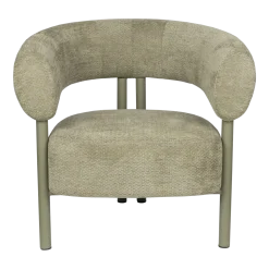 Fauteuil lounge en acier et polyester vert 70x82x75cm Heels - Zuiver