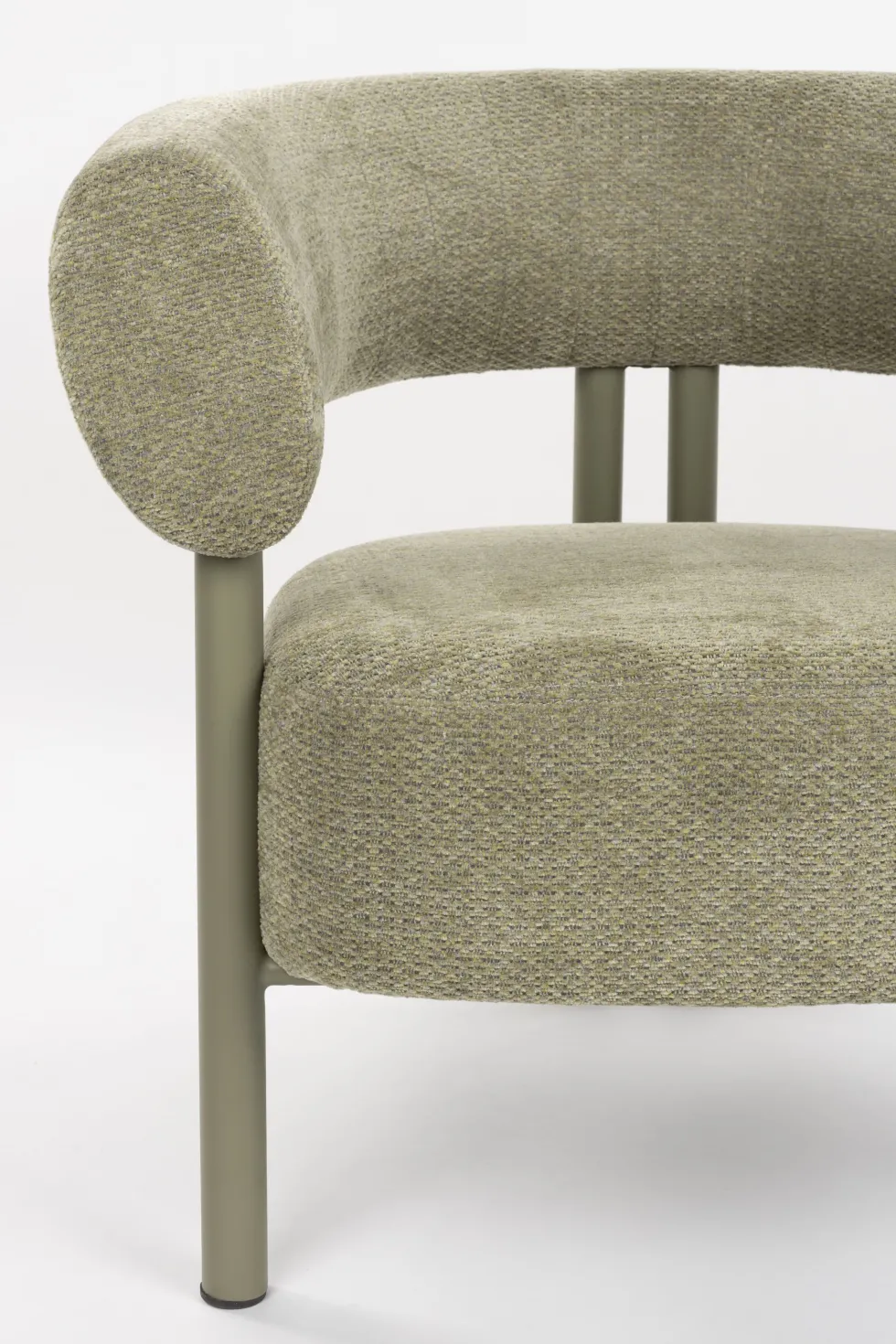 Fauteuil lounge en acier et polyester vert 70x82x75cm Heels - Zuiver
