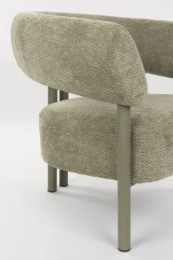 Fauteuil lounge en acier et polyester vert 70x82x75cm Heels - Zuiver