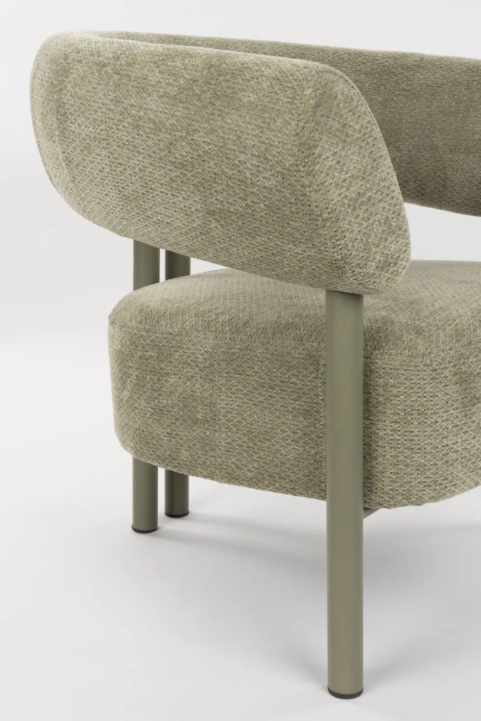 Fauteuil lounge en acier et polyester vert 70x82x75cm Heels - Zuiver