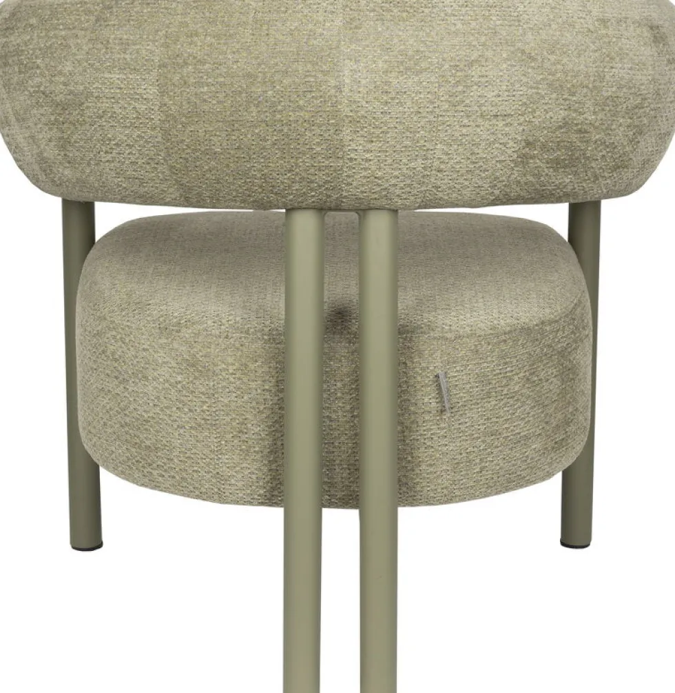 Fauteuil lounge en acier et polyester vert 70x82x75cm Heels - Zuiver