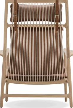 Fauteuil lounge en chêne et cuir whisky Dedo - Gazzda