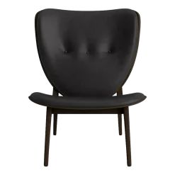 Fauteuil lounge en chêne fumé avec rembourrage en cuir anthracite Elephant - NORR11