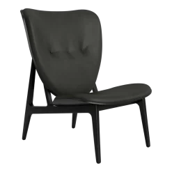 Fauteuil lounge en chêne noir avec rembourrage en cuir anthracite Elephant - NORR11