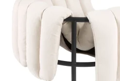 Fauteuil lounge en coton naturel et acier noir Puffy - Hem