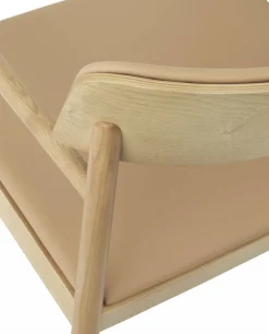 Fauteuil lounge en frêne brun et cuir camel Timb Tan/ Ultra Leather Camel - Normann Copenhagen
