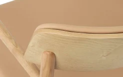 Fauteuil lounge en frêne brun et cuir camel Timb Tan/ Ultra Leather Camel - Normann Copenhagen