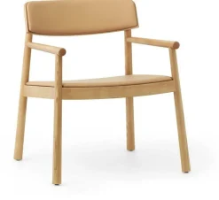 Fauteuil lounge en frêne brun et cuir camel Timb Tan/ Ultra Leather Camel - Normann Copenhagen