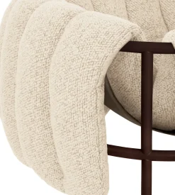 Fauteuil lounge en laine beige et acier marron Puffy - Hem