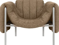 Fauteuil lounge en laine marron et acier Puffy - Hem