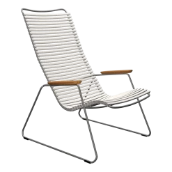 Fauteuil lounge en métal et plastique blanc 78x72x77cm Click - Houe