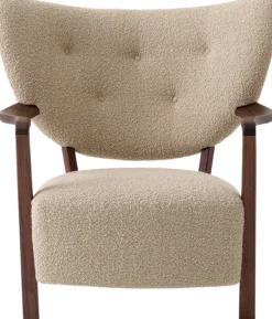Fauteuil lounge en noyer huilé et laine beige 85 x 85 x 84 cm Wulff ATD2 - &tradition