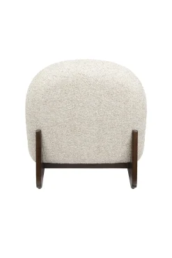 Fauteuil lounge en tissu beige et bois de frêne Loom - Dutchbone