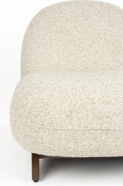 Fauteuil lounge en tissu beige et bois de frêne Loom - Dutchbone