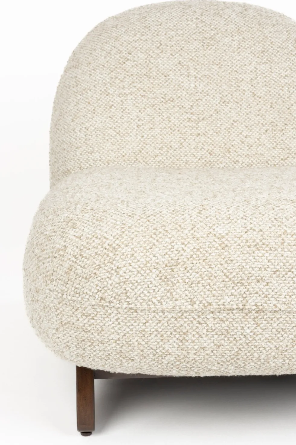 Fauteuil lounge en tissu beige et bois de frêne Loom - Dutchbone