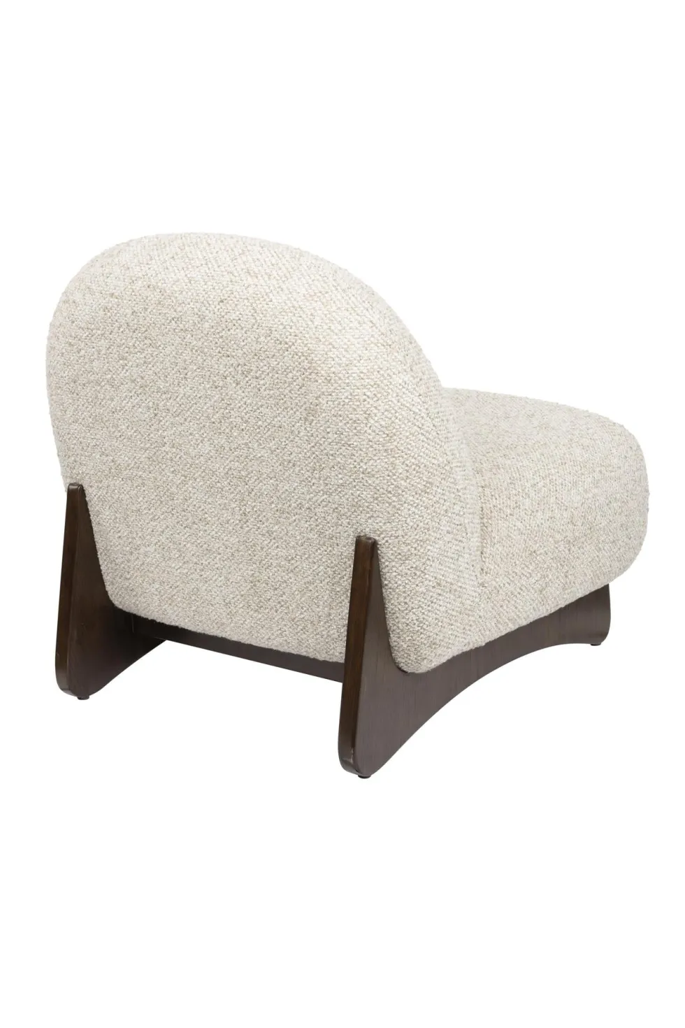 Fauteuil lounge en tissu beige et bois de frêne Loom - Dutchbone