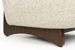 Fauteuil lounge en tissu beige et bois de frêne Loom - Dutchbone