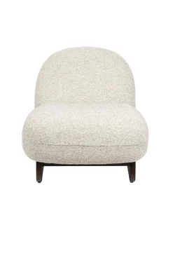 Fauteuil lounge en tissu beige et bois de frêne Loom - Dutchbone
