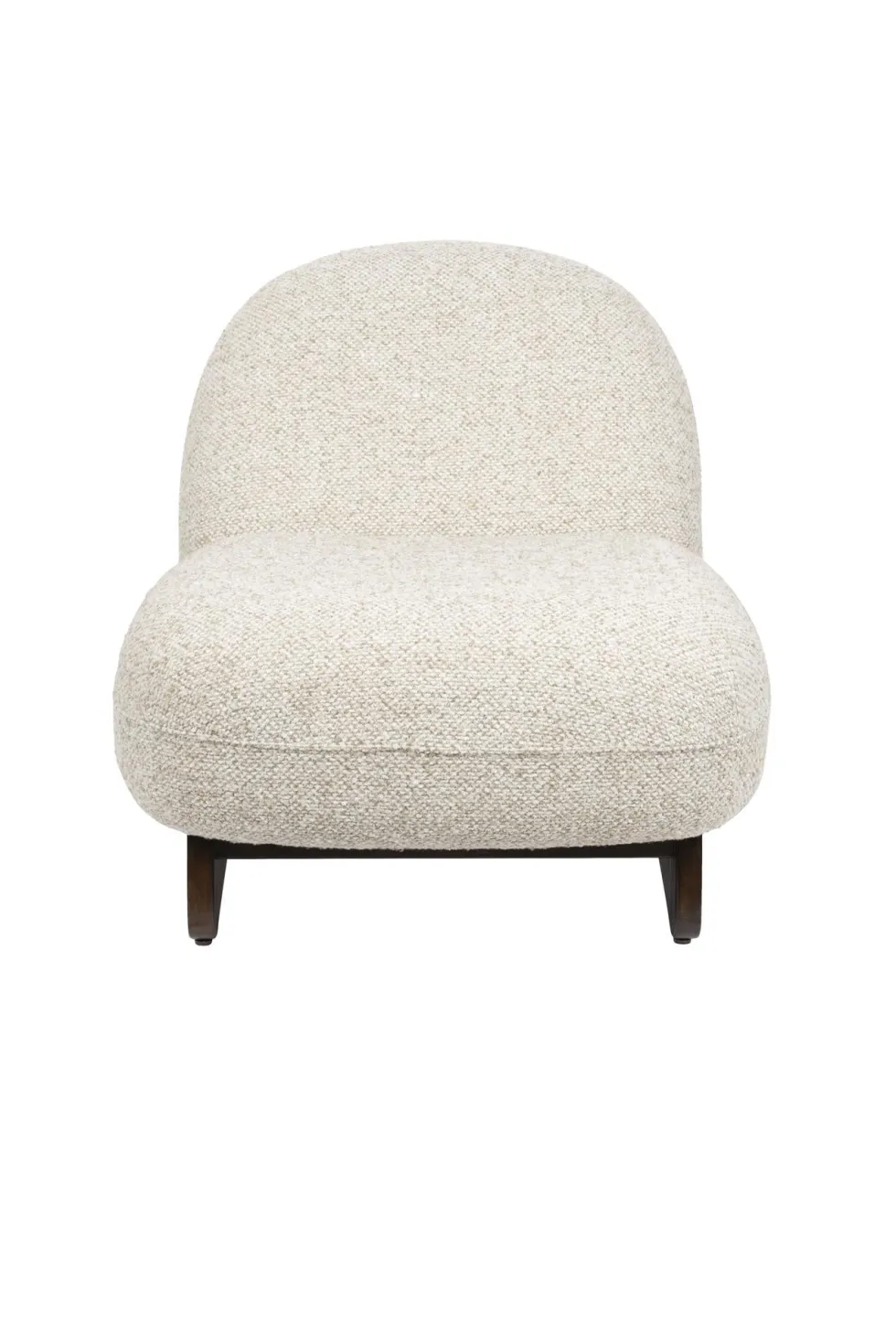 Fauteuil lounge en tissu beige et bois de frêne Loom - Dutchbone