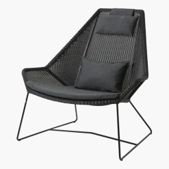 Fauteuil noir avec coussins noirs Breeze Highback - Cane-Line