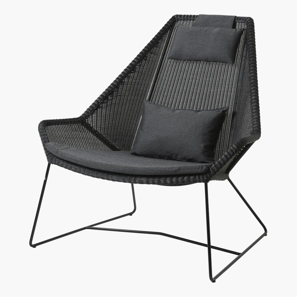 Fauteuil noir avec coussins noirs Breeze Highback - Cane-Line