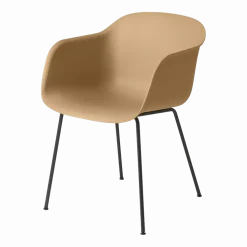 Fauteuil ocre piétement tubes Fiber - Muuto