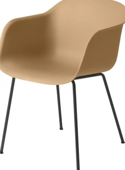 Fauteuil ocre piétement tubes Fiber - Muuto