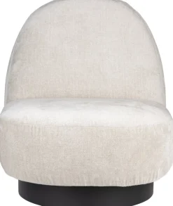 Fauteuil pivotant en polyester beige 85cm Eden - Zuiver