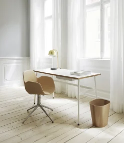 Fauteuil pivotant en tissus hallingdal 100 et pieds en aluminium Swivel 4L Form - Normann Copenhagen