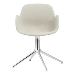 Fauteuil pivotant en tissus hallingdal 100 et pieds en aluminium Swivel 4L Form - Normann Copenhagen