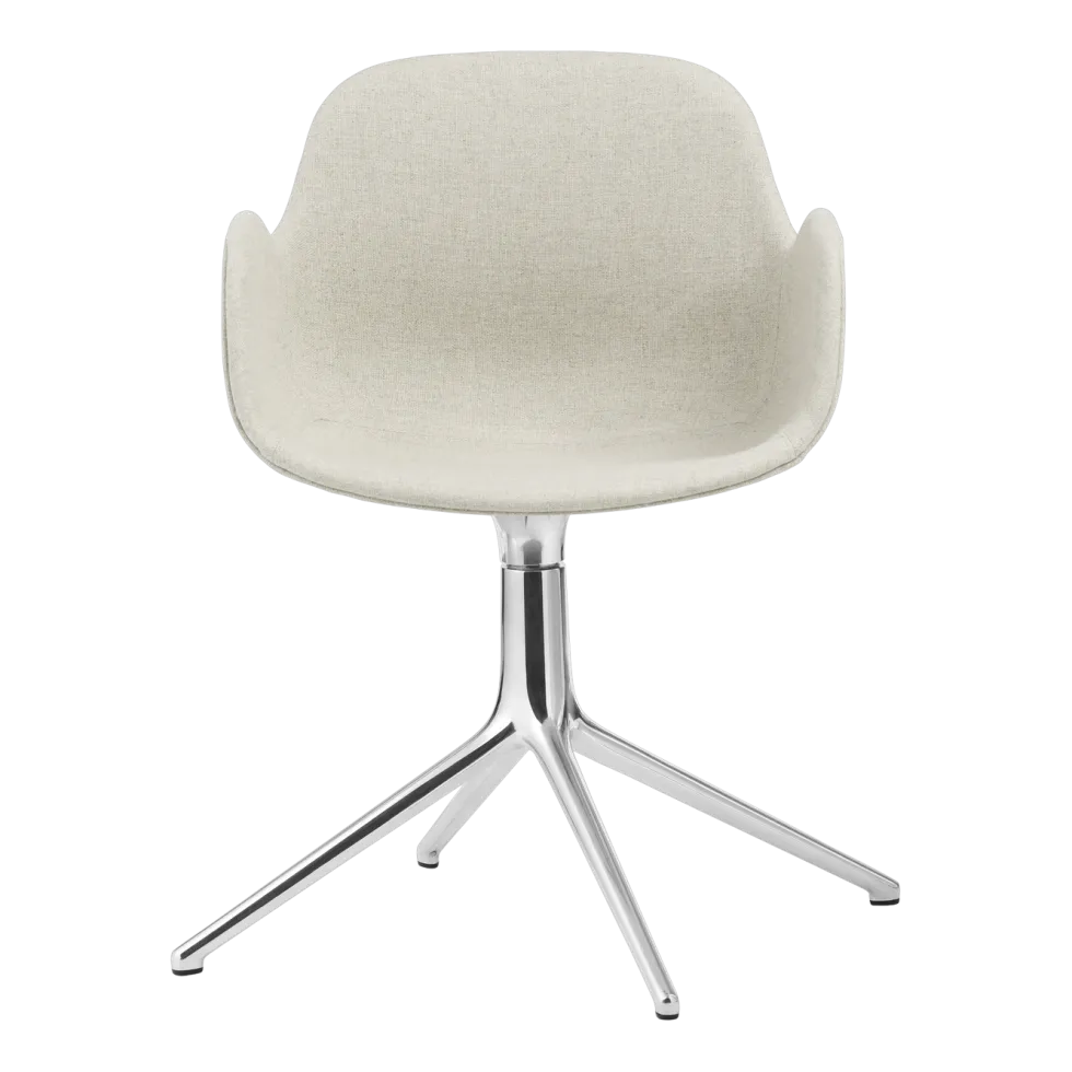 Fauteuil pivotant en tissus hallingdal 100 et pieds en aluminium Swivel 4L Form - Normann Copenhagen
