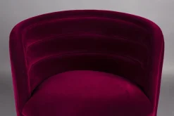 Fauteuil pivotant en velours rouge 77x79x78cm Dorothy - Dutchbone