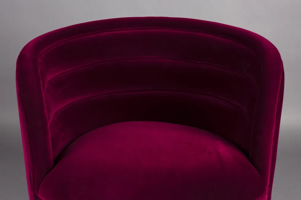 Fauteuil pivotant en velours rouge 77x79x78cm Dorothy - Dutchbone