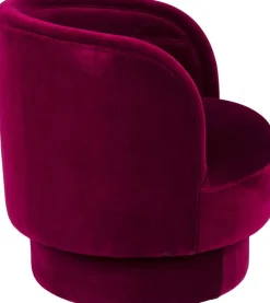 Fauteuil pivotant en velours rouge 77x79x78cm Dorothy - Dutchbone
