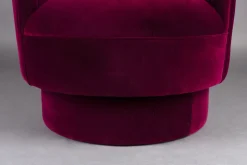 Fauteuil pivotant en velours rouge 77x79x78cm Dorothy - Dutchbone