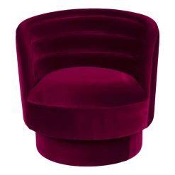 Fauteuil pivotant en velours rouge 77x79x78cm Dorothy - Dutchbone