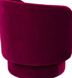 Fauteuil pivotant en velours rouge 77x79x78cm Dorothy - Dutchbone