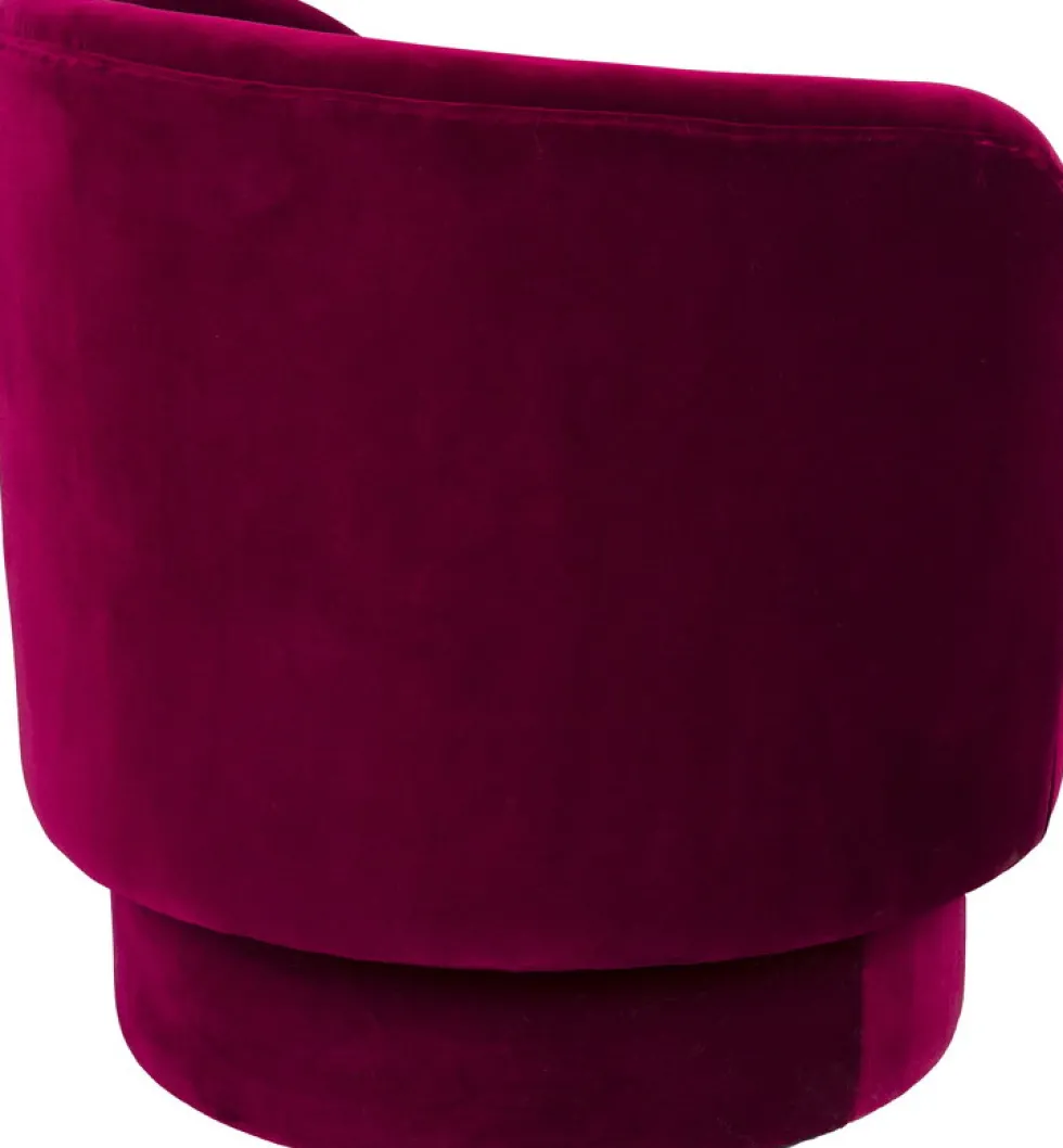 Fauteuil pivotant en velours rouge 77x79x78cm Dorothy - Dutchbone
