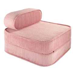 Fauteuil pliable en velours côtelé rose 150 x 60 cm - Wigiwama