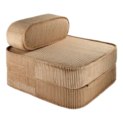Fauteuil pliable en velours côtelé toffee 150 x 60 cm - Wigiwama