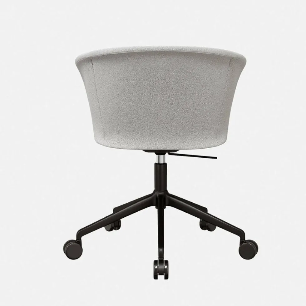 Fauteuil Porcelain et piètement noir à roulettes Kendo - Hem
