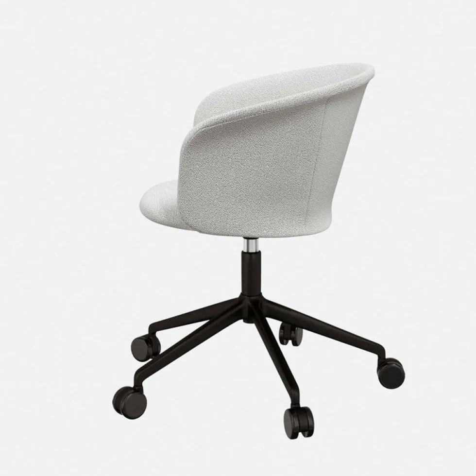 Fauteuil Porcelain et piètement noir à roulettes Kendo - Hem